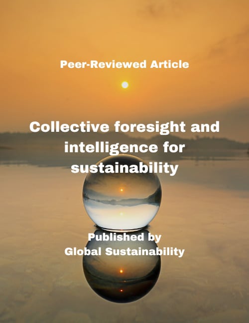 Cover for peer-reviewed article on Collective foresight and intelligence for sustainability published by Global Sustainability
