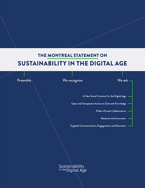 Montreal Statement on Sustainability in the Digital Age report cover.